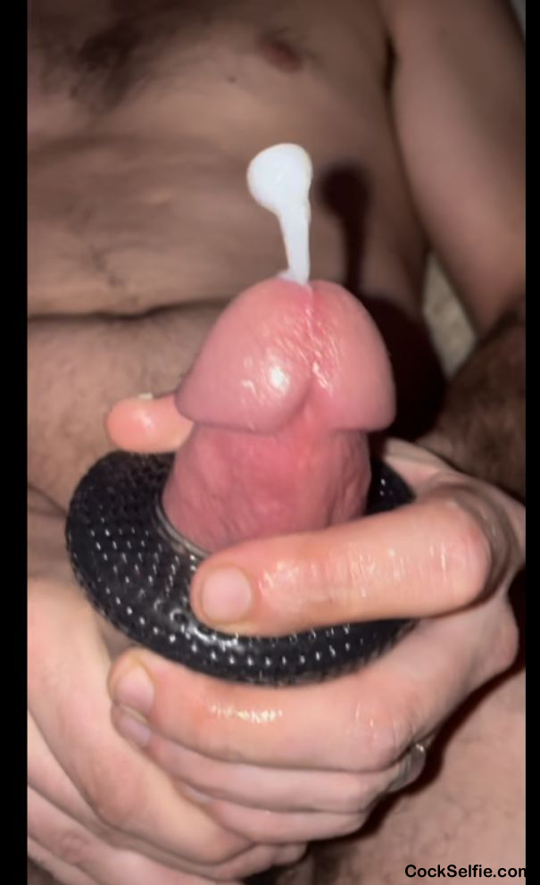 Small cum rope using my stroker - Cock Selfie