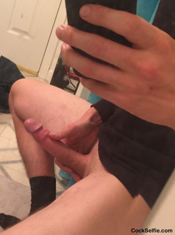 Shaved big erection - Cock Selfie