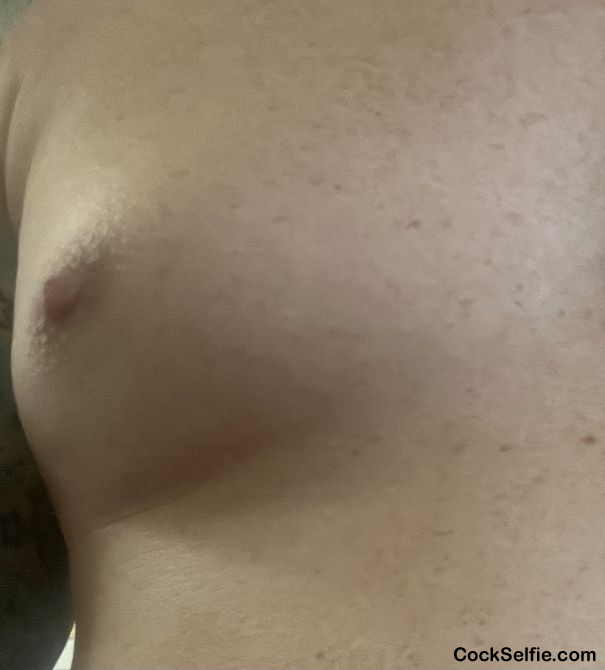 Just a bare breast - Cock Selfie