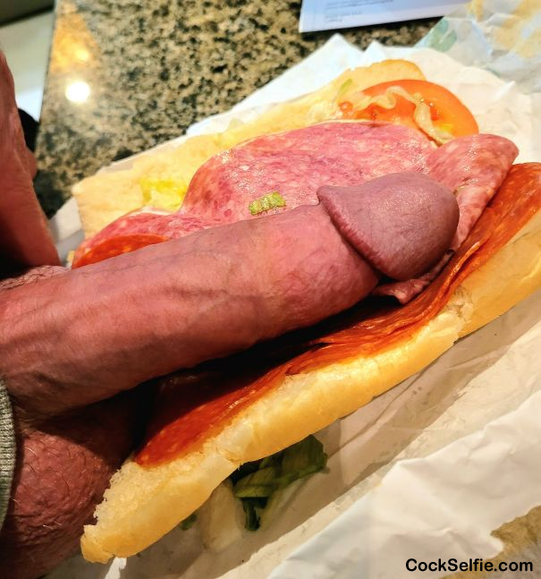 Some extra meat on sandwich - Cock Selfie