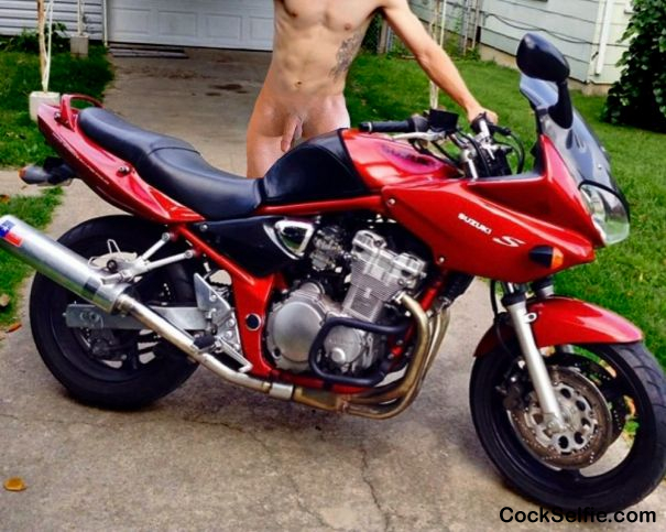 Suzuki Bandit 600 Red Crotch Rocket Motorcycle Bike Porn - Cock Selfie