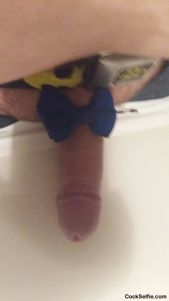 My soft cock with its own "bo tie". What do u think about it?? - Cock Selfie