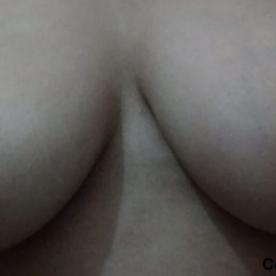 My girlfriend's tits - Cock Selfie