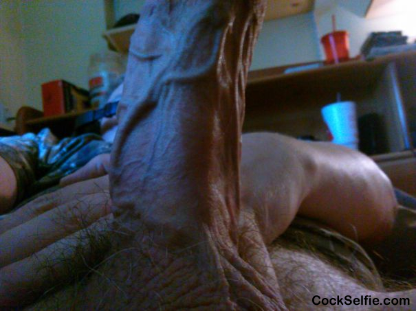 close up of veins on underside of my cock - Cock Selfie