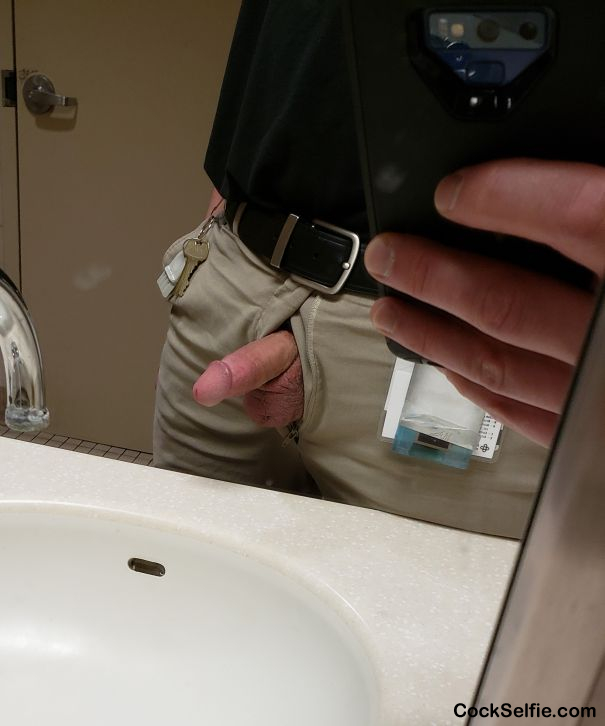 Love pulling my dick out at work and playing with it :) - Cock Selfie