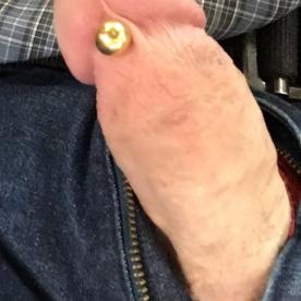 Gold clit tickler - Cock Selfie