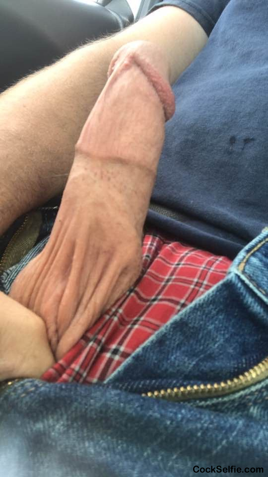 Cock out on ride home - Cock Selfie