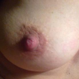 My Wife's Beautiful Nipple. - Cock Selfie