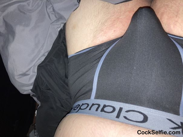 My new underwear (Trunks) with a bonner - Cock Selfie