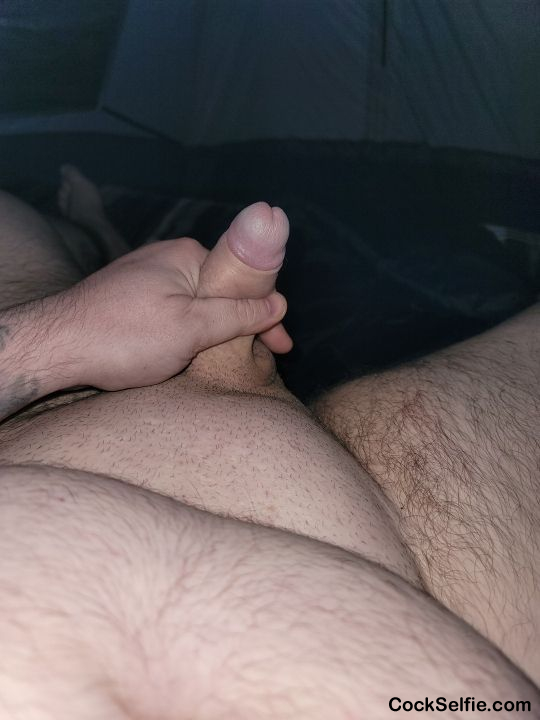 a cold morning in my tent - Cock Selfie