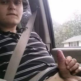My cock in the car - Cock Selfie