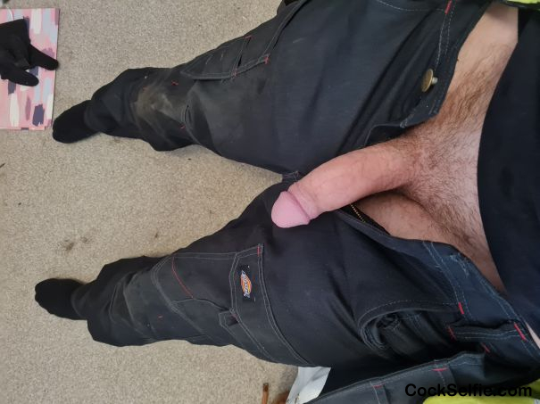 Nothing better than Whipping cock out after hard graft - Cock Selfie