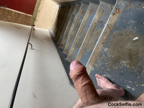 Whoâ€™d like to come up my stairs...... - Cock Selfie