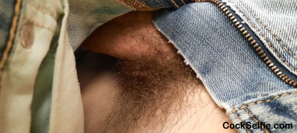 Close up of no underwear in pants, swear it looks sexy - Cock Selfie
