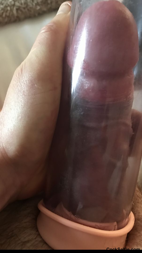 Filled cock pump - Cock Selfie