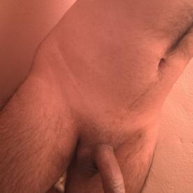 Naked and semi hard - Cock Selfie