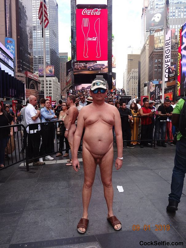 Me on Times Square posing for photo to everybody - Cock Selfie