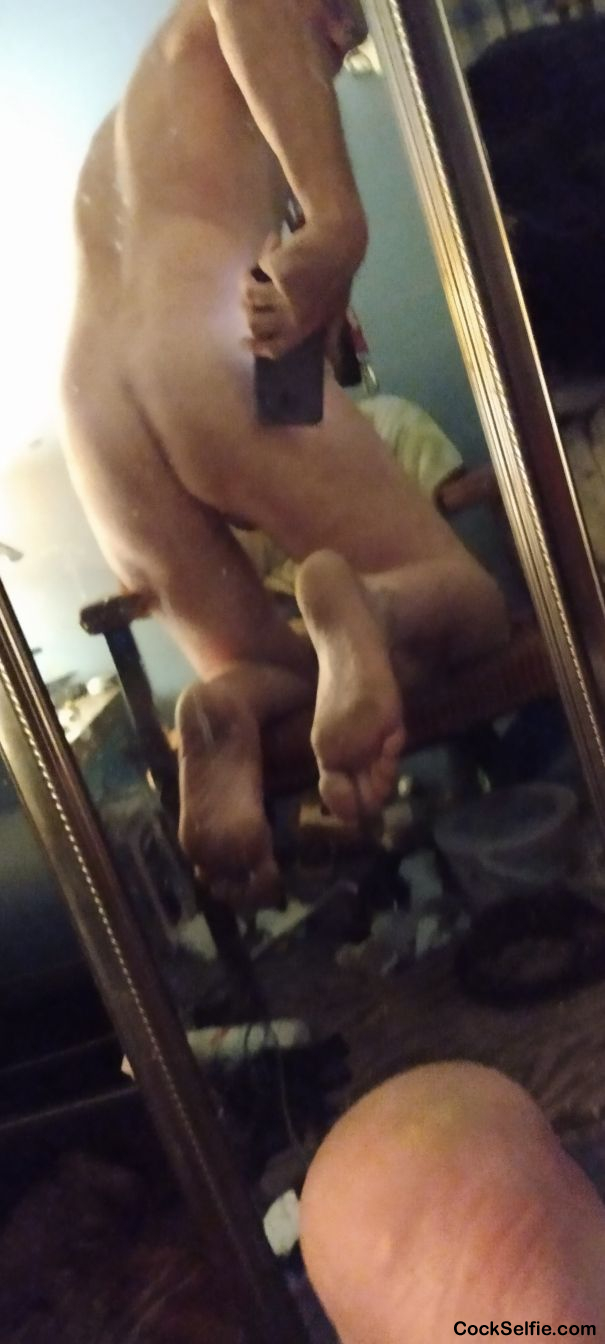 Like my sexy ass and feet - Cock Selfie