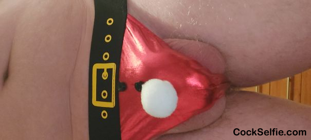 Baubles poking out - Cock Selfie