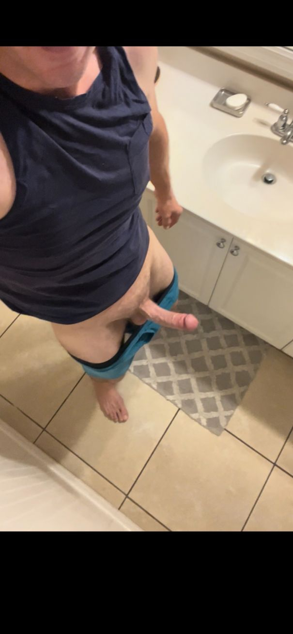 My big White cock is hard and ready - Cock Selfie