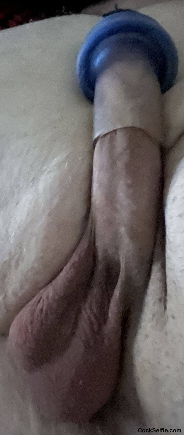 My new penis cup stretcher - Cock Selfie